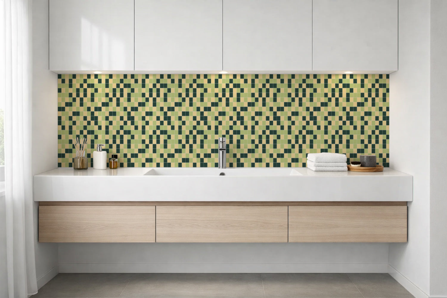 Waschbeckenrückwand Fliesenoptik