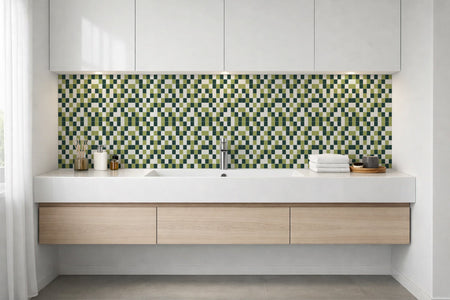 Waschbeckenrückwand Fliesenoptik