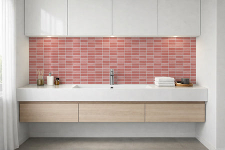Waschbeckenrückwand Fliesenoptik