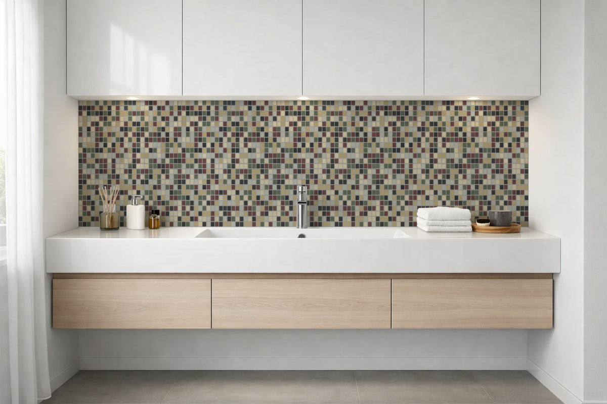 Waschbeckenrückwand Fliesenoptik