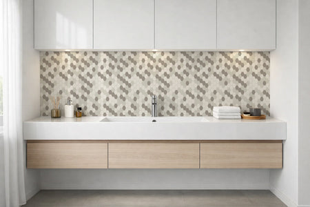 Waschbeckenrückwand Fliesenoptik