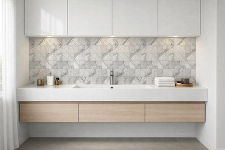 Waschbeckenrückwand Fliesenoptik