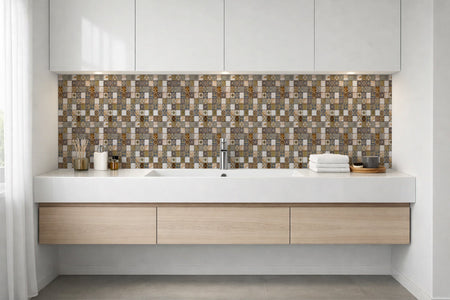 Waschbeckenrückwand Fliesenoptik