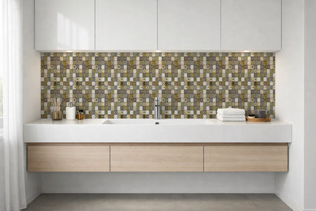 Waschbeckenrückwand Fliesenoptik