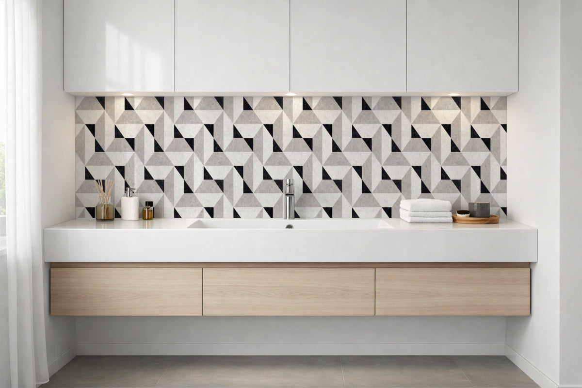 Waschbeckenrückwand Fliesenoptik