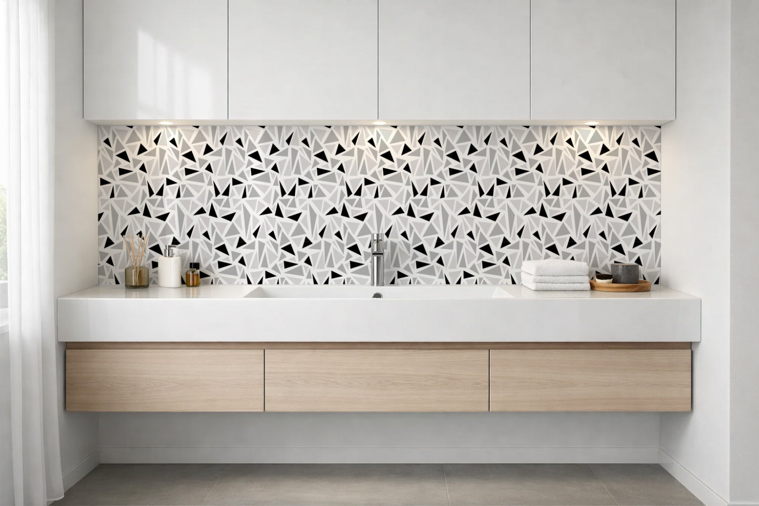 Waschbeckenrückwand Fliesenoptik