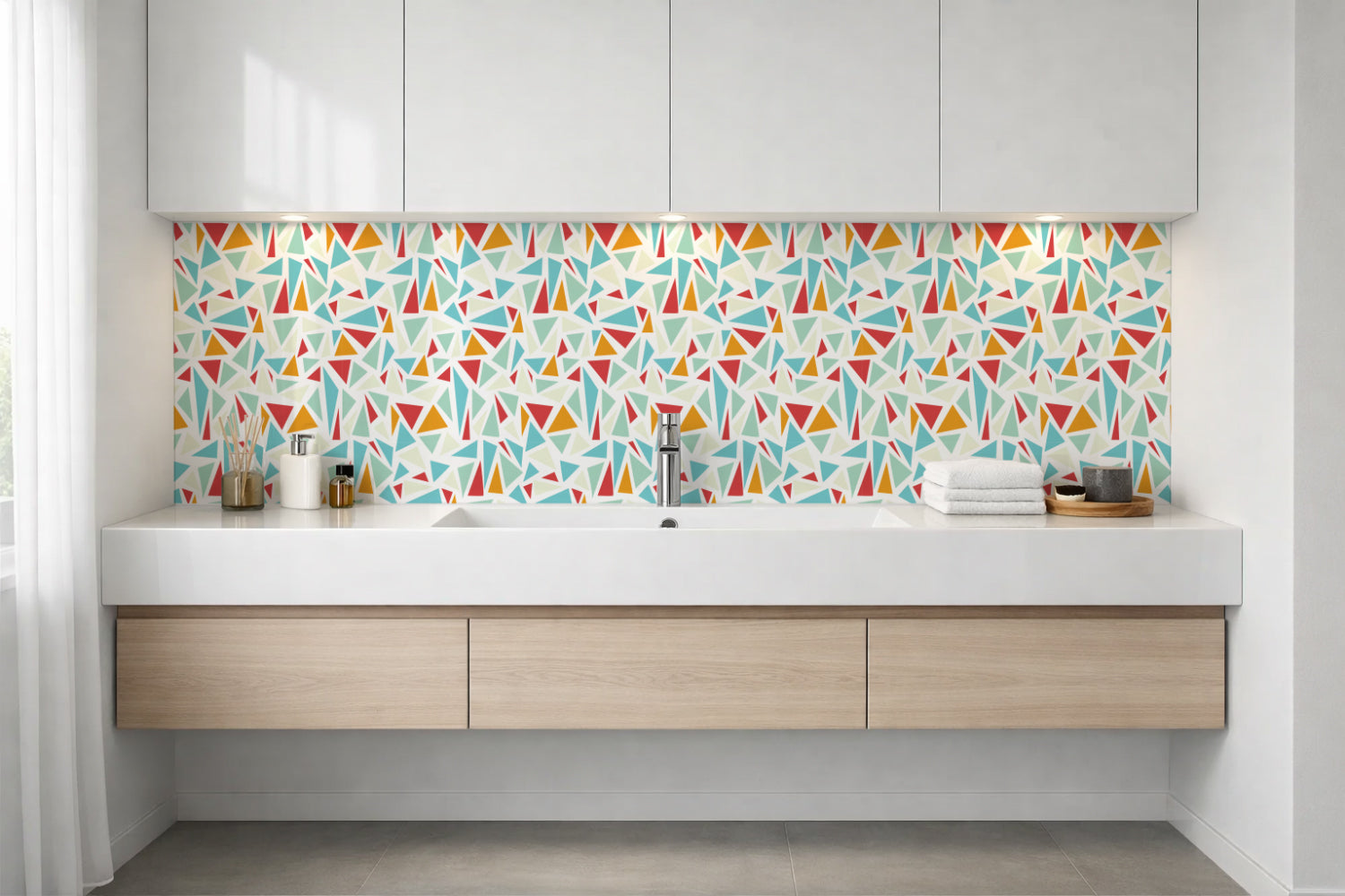 Waschbeckenrückwand Fliesenoptik