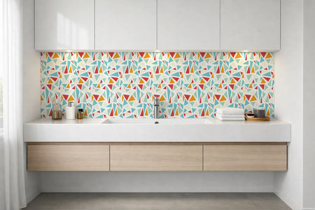 Waschbeckenrückwand Fliesenoptik