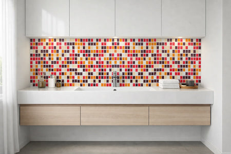 Waschbeckenrückwand Fliesenoptik