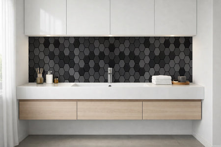 Waschbeckenrückwand Fliesenoptik