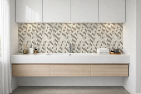 Waschbeckenrückwand Fliesenoptik