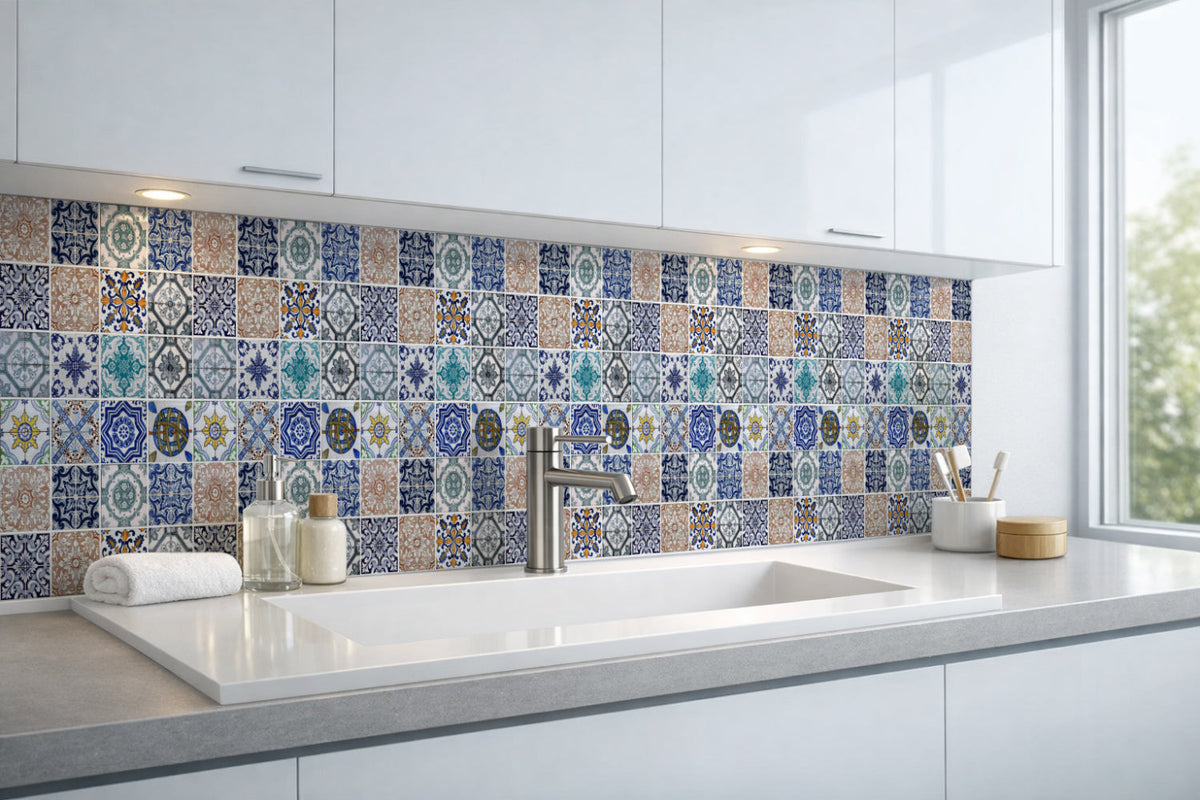 Waschbeckenrückwand Patchwork