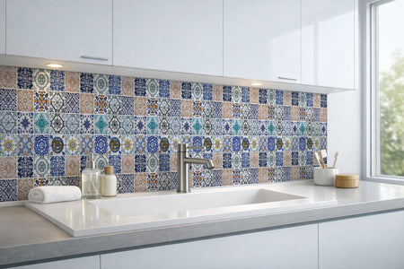 Waschbeckenrückwand Patchwork