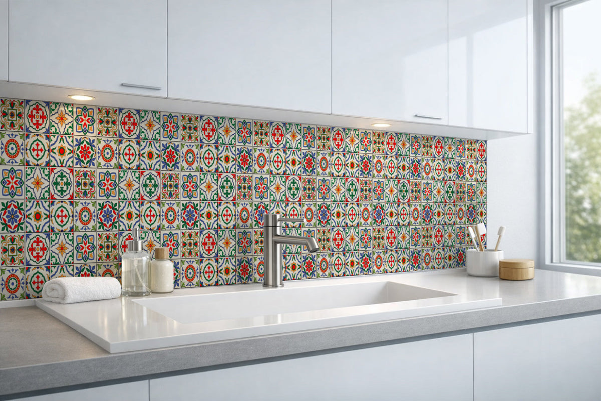 Waschbeckenrückwand Patchwork