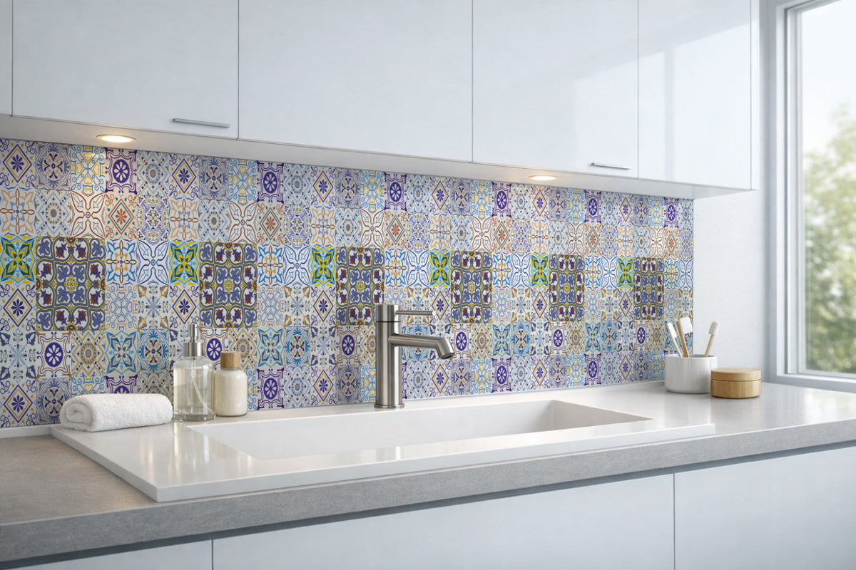 Waschbeckenrückwand Patchwork