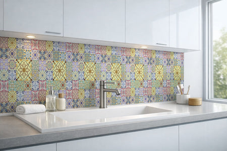 Waschbeckenrückwand Patchwork