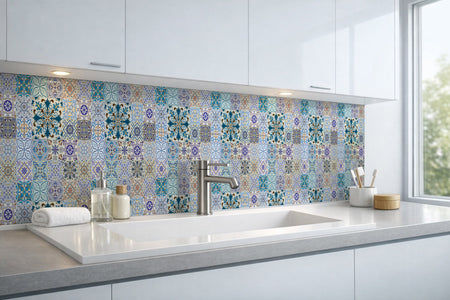 Waschbeckenrückwand Patchwork