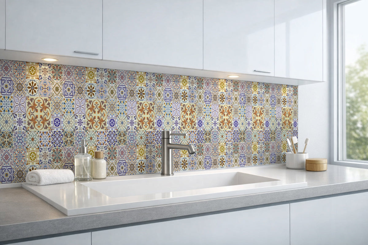 Waschbeckenrückwand Patchwork