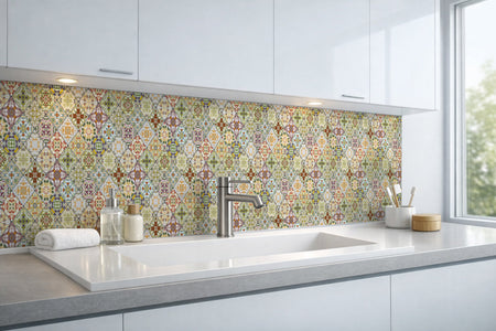 Waschbeckenrückwand Patchwork