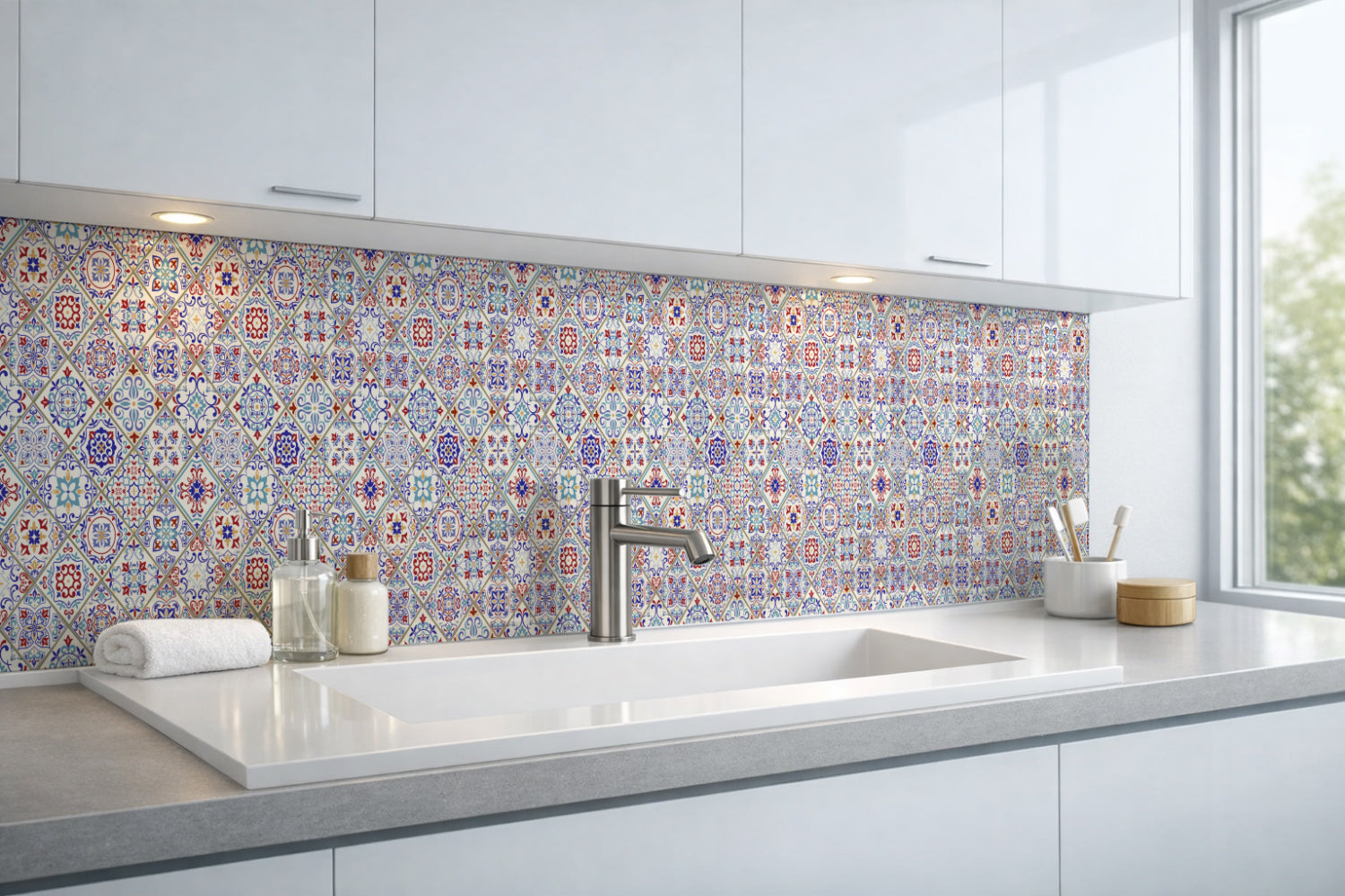 Waschbeckenrückwand Patchwork