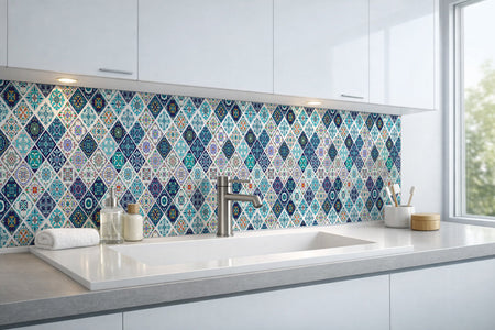 Waschbeckenrückwand Patchwork