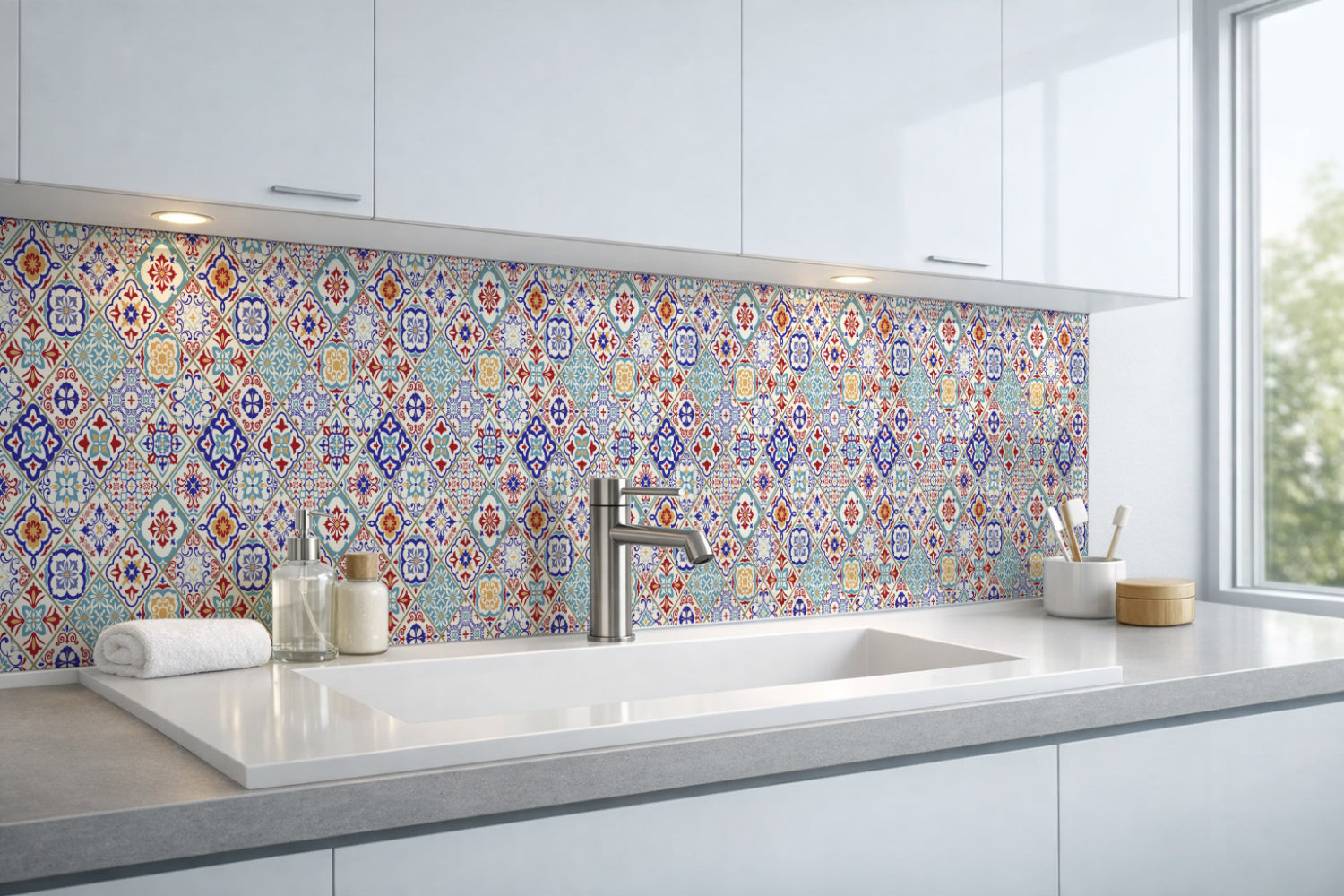 Waschbeckenrückwand Patchwork