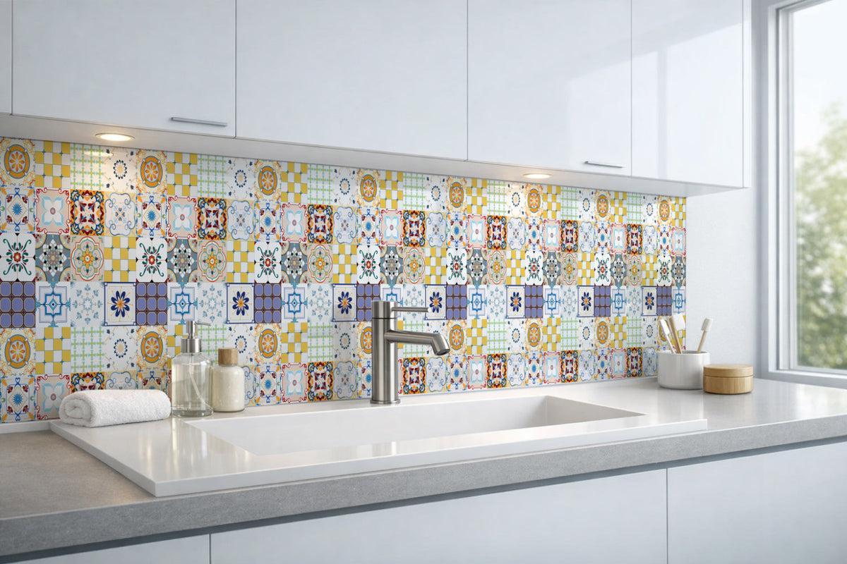 Waschbeckenrückwand Patchwork