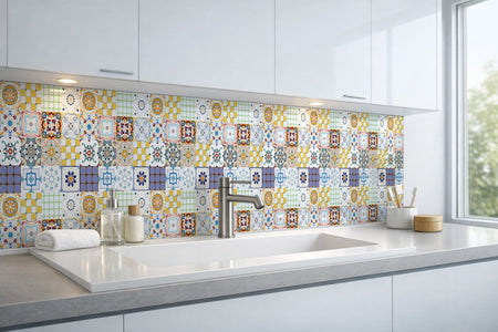 Waschbeckenrückwand Patchwork