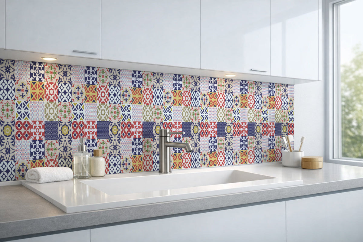 Waschbeckenrückwand Patchwork