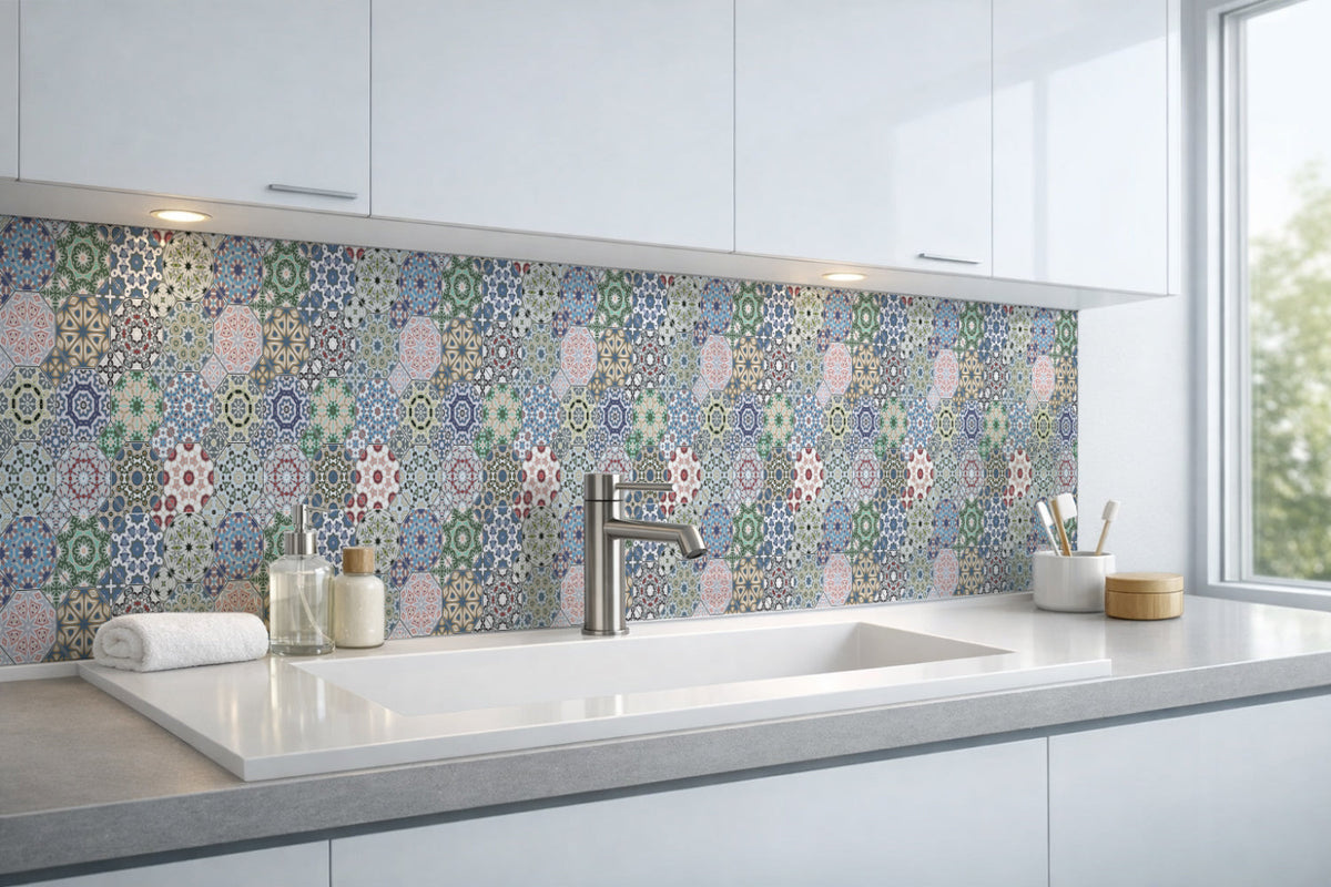 Waschbeckenrückwand Patchwork