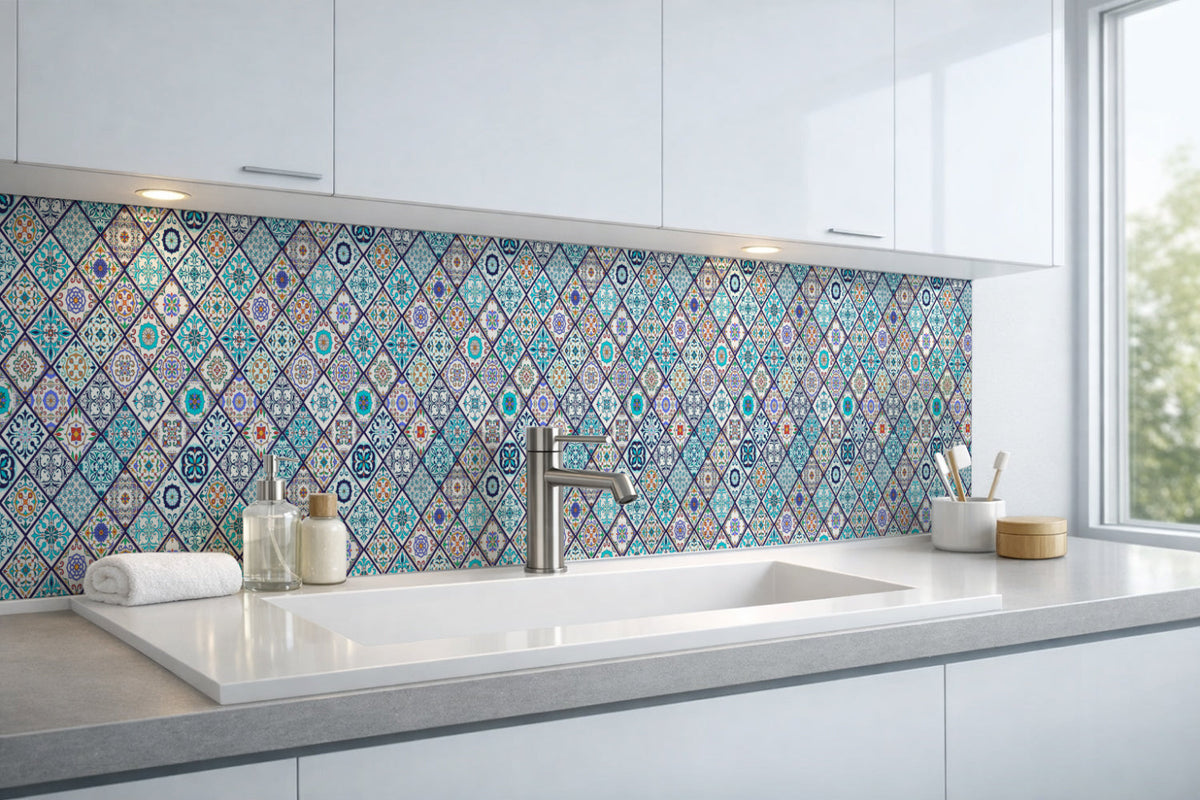 Waschbeckenrückwand Patchwork