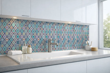 Waschbeckenrückwand Patchwork