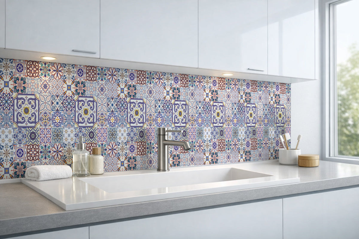 Waschbeckenrückwand Patchwork
