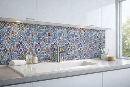 Waschbeckenrückwand Patchwork