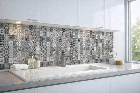 Waschbeckenrückwand Patchwork