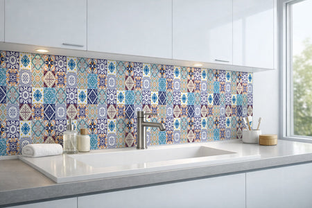 Waschbeckenrückwand Patchwork