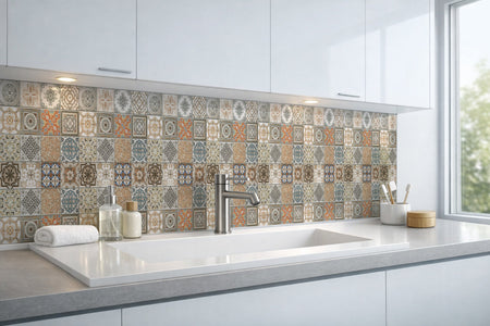 Waschbeckenrückwand Patchwork