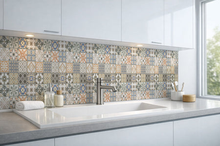 Waschbeckenrückwand Patchwork