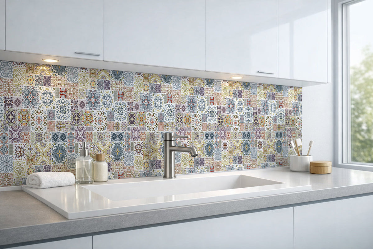 Waschbeckenrückwand Patchwork