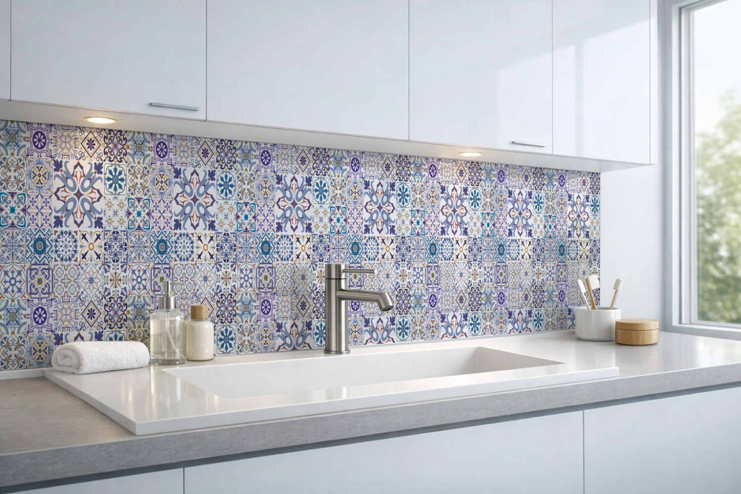Waschbeckenrückwand Patchwork