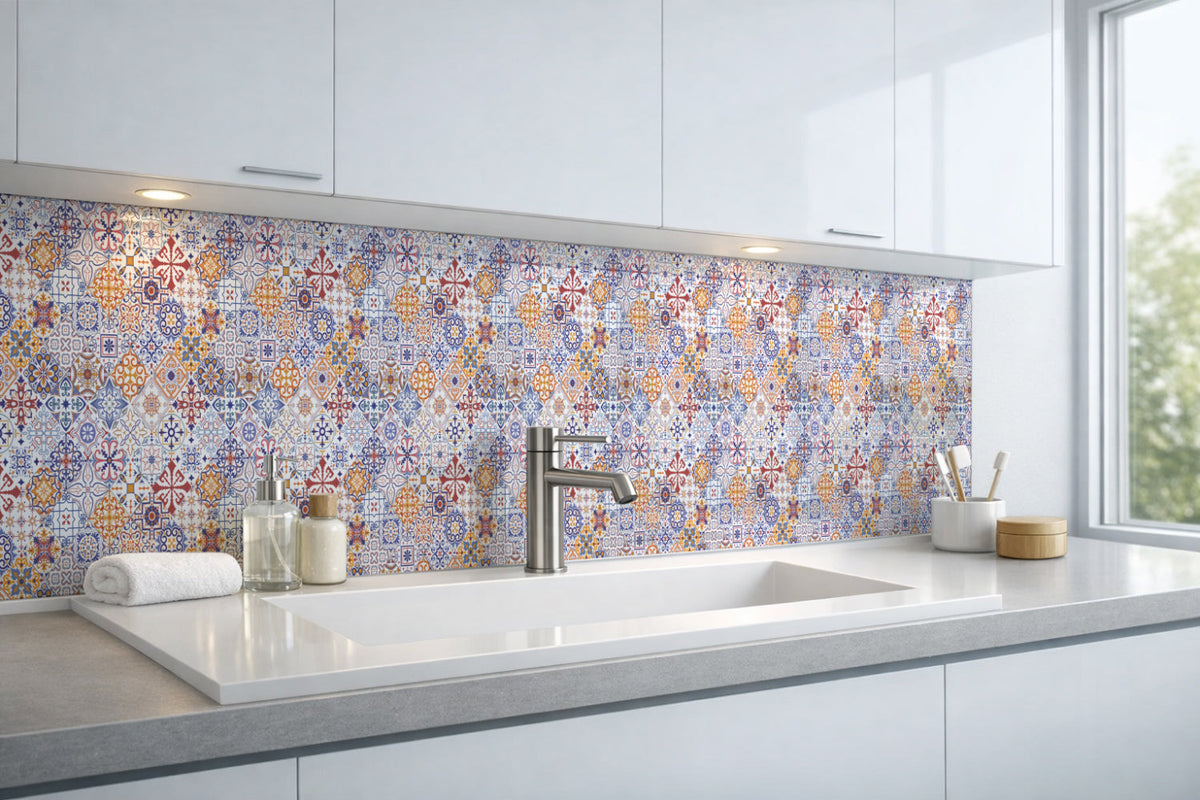 Waschbeckenrückwand Patchwork