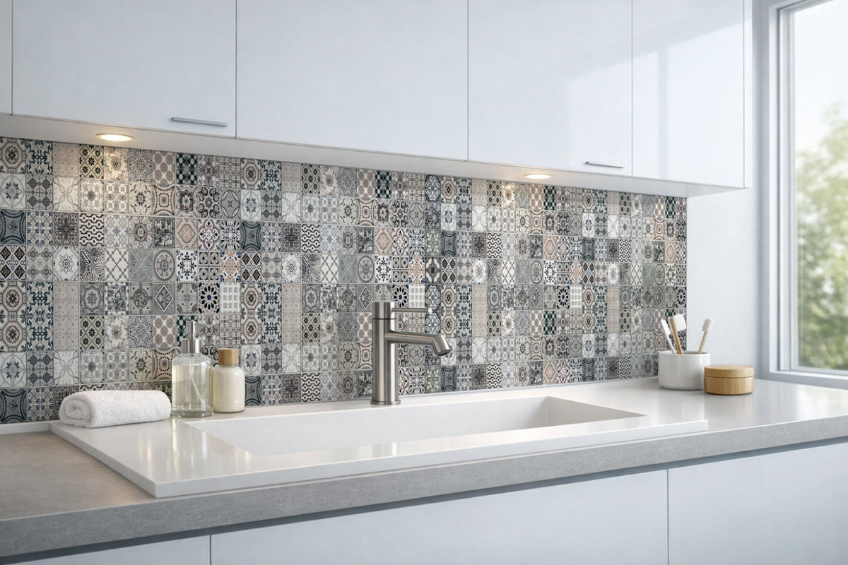 Waschbeckenrückwand Patchwork