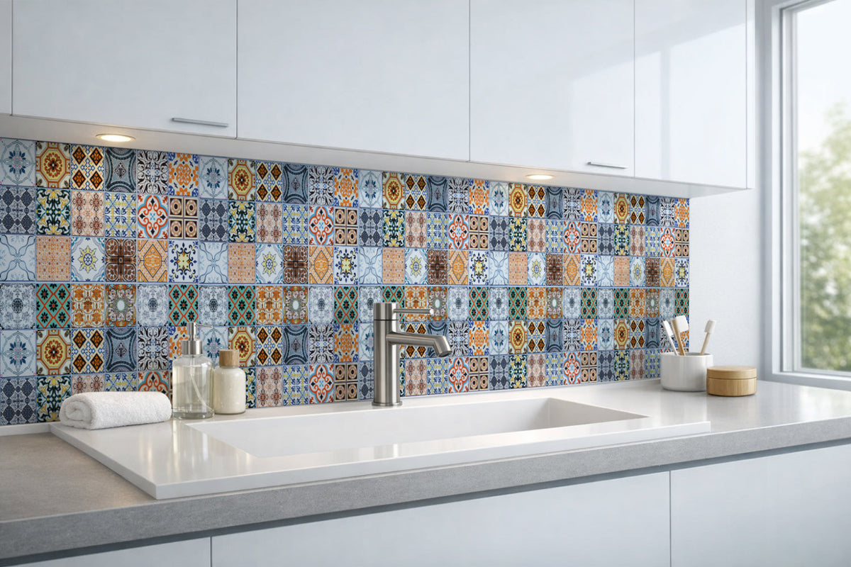 Waschbeckenrückwand Patchwork