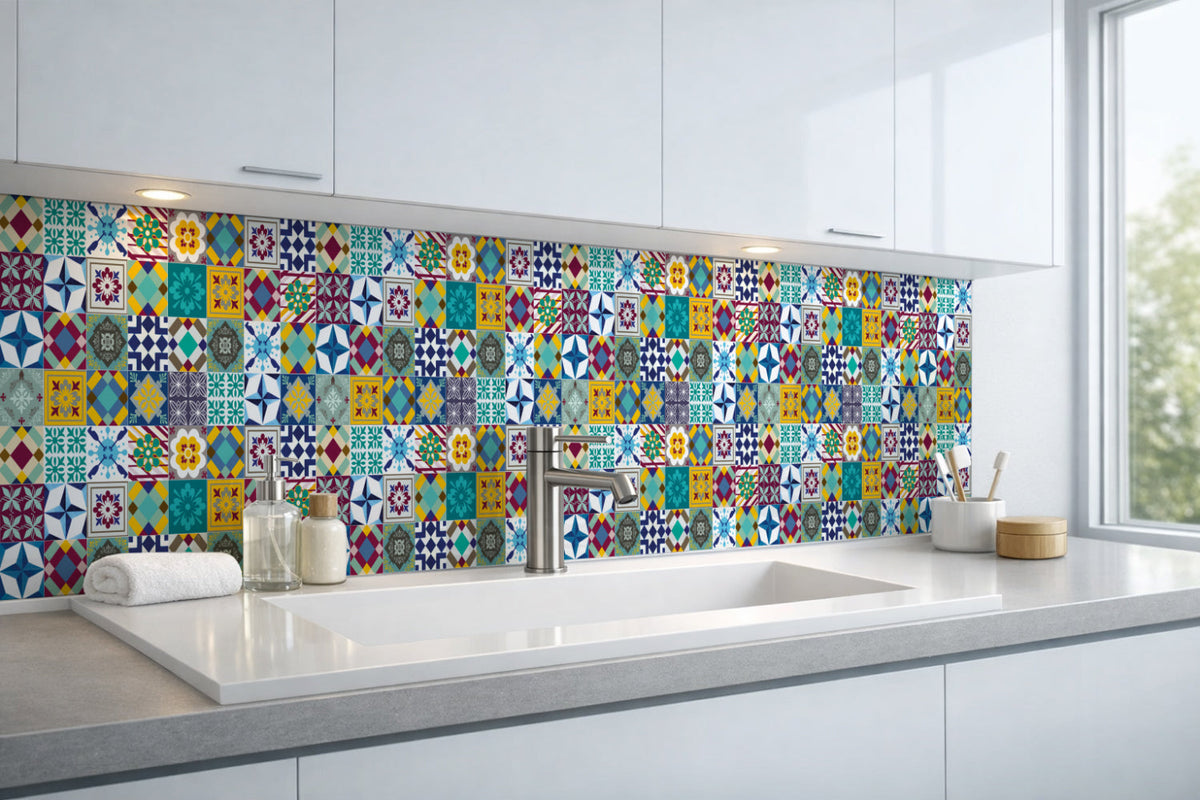 Waschbeckenrückwand Patchwork