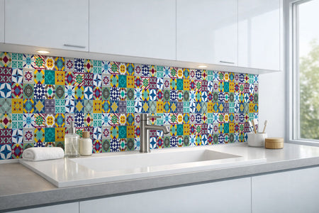 Waschbeckenrückwand Patchwork