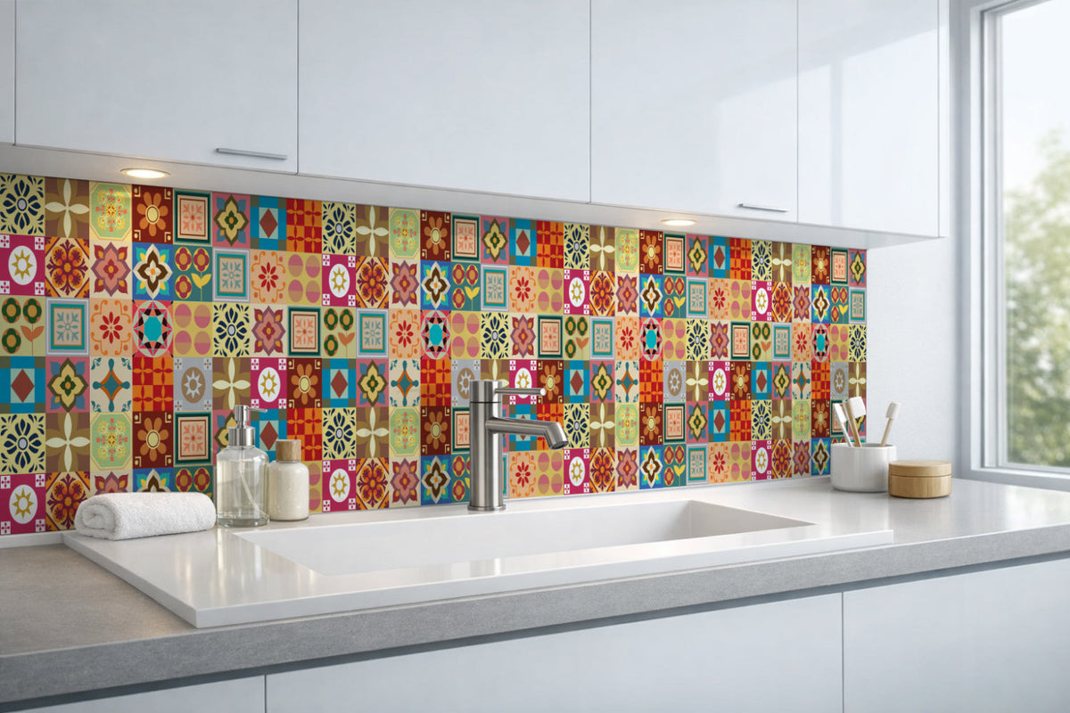 Waschbeckenrückwand Patchwork