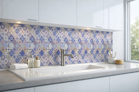 Waschbeckenrückwand Patchwork