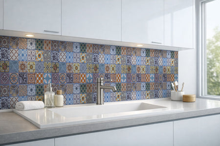 Waschbeckenrückwand Patchwork