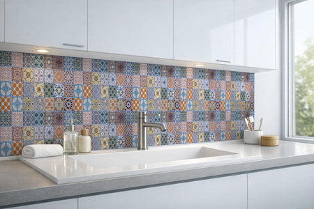 Waschbeckenrückwand Patchwork