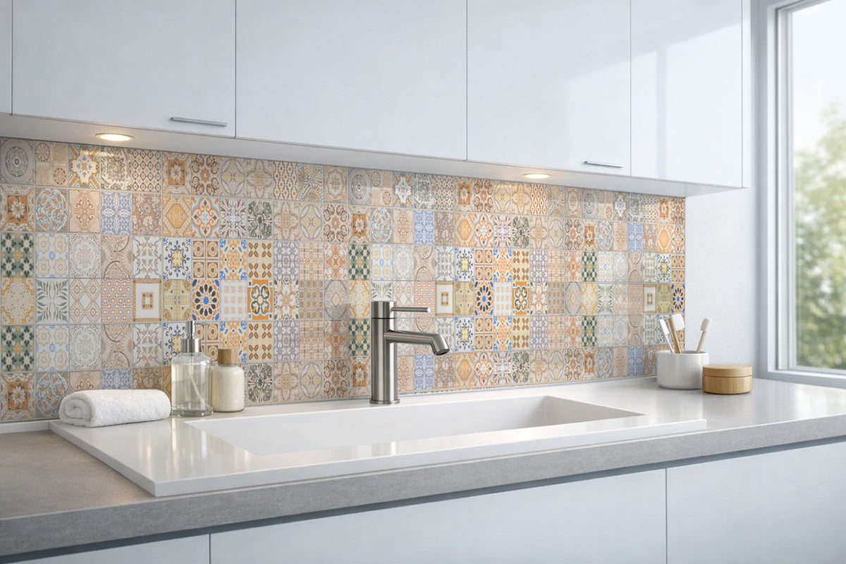 Waschbeckenrückwand Patchwork
